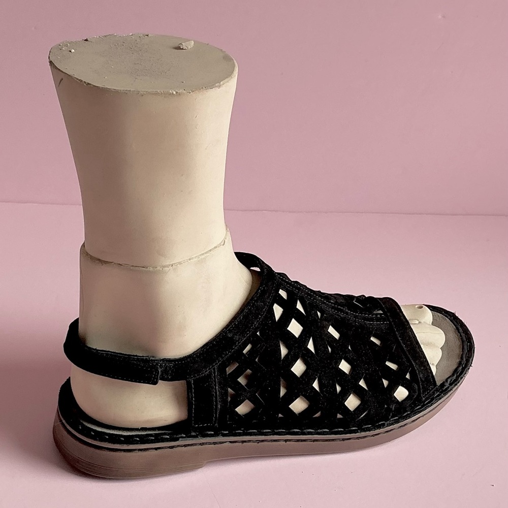 Naot Black Sandals with Geometric Cut-Outs